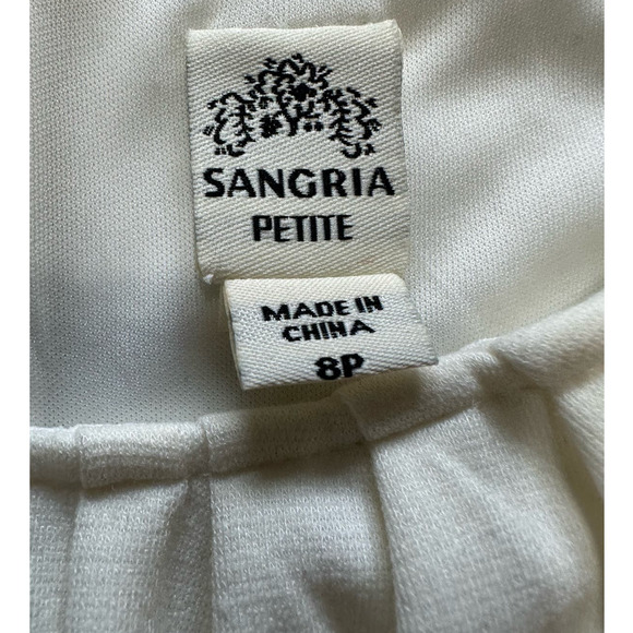 NWT Sangria Ivory Cap Sleeve Studded Waist Dress, Size 8P - Picture 5 of 10